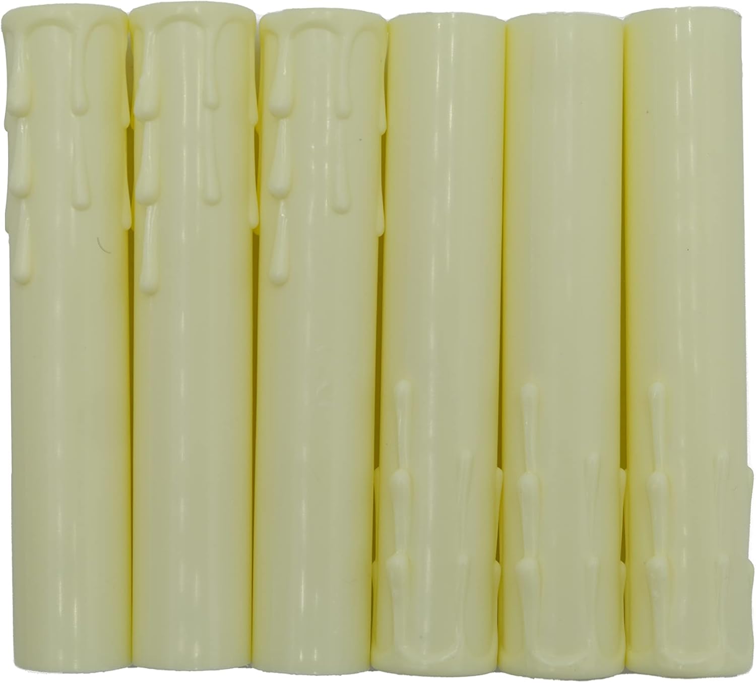Cream Fiber Drip Candelabra Base 6 Inch Candle Covers Set of Six