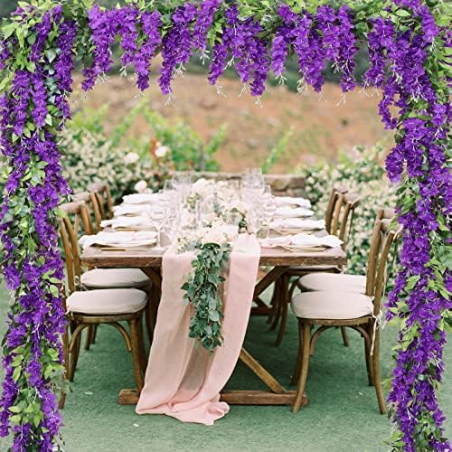 Wisteria Artificial Flower Garland 8Pcs 576ft Purple