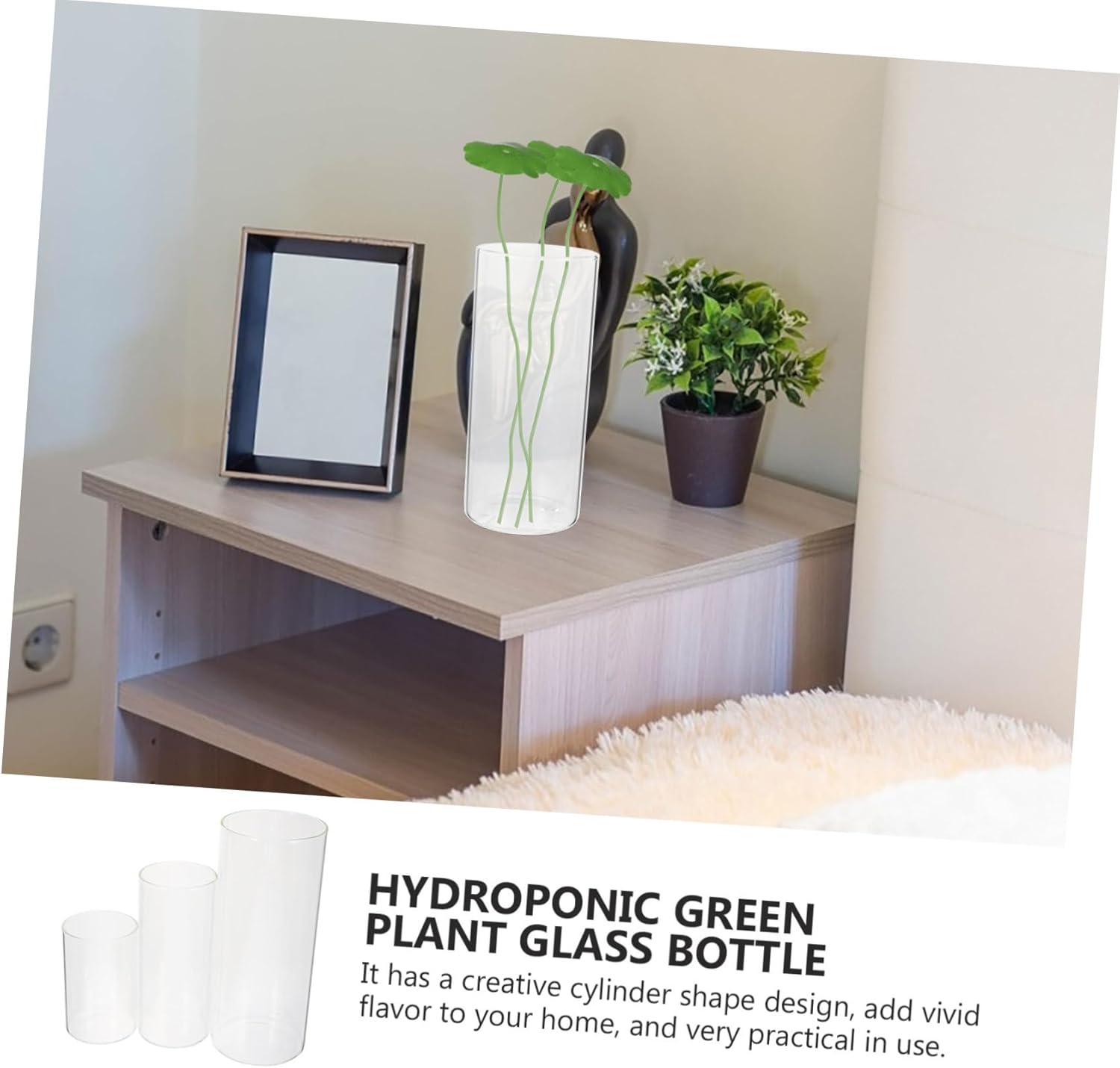 3Pcs Glass Cylinder Vase for Flowers and Decor 1