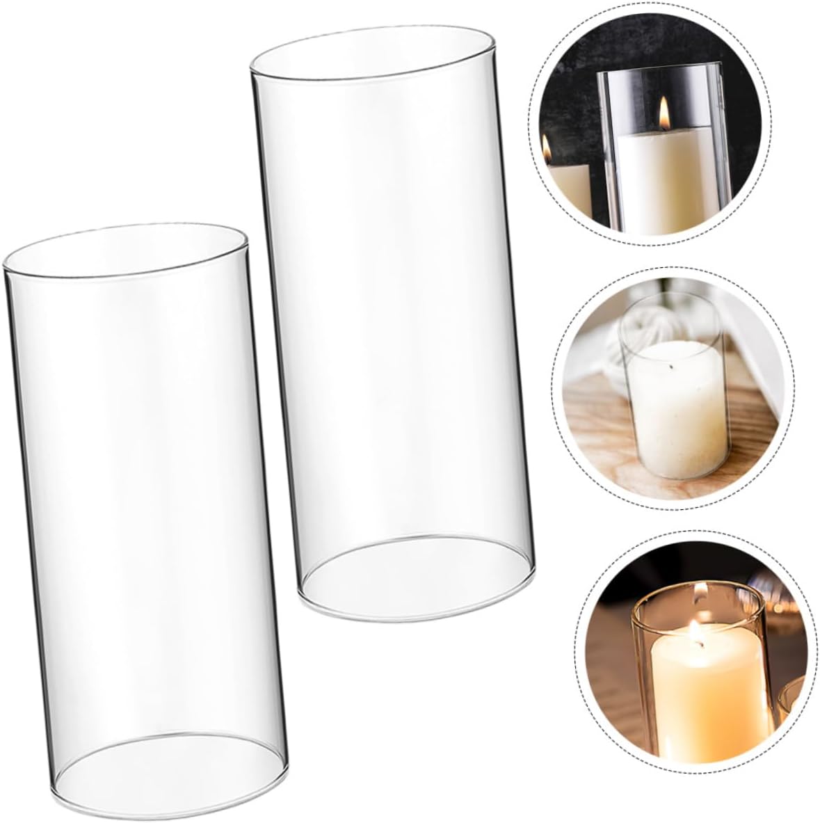IMIKEYA 10pcs Clear Glass Candle Holder Sleeves