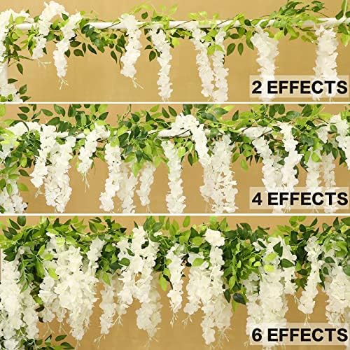 Wisteria Artificial Flowers Garland 8Pcs 72 FtPiece