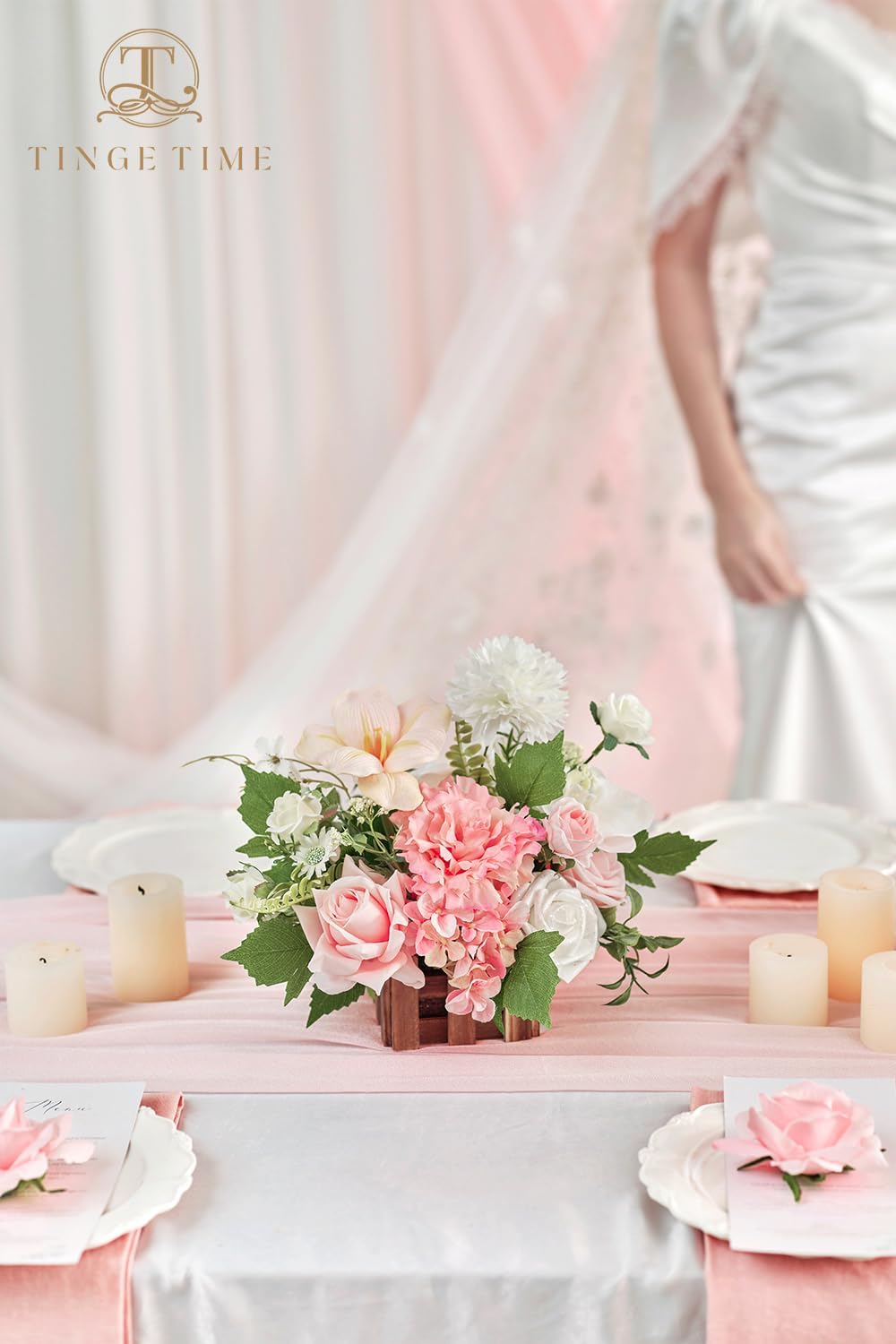 TINGE TIME Artificial Wedding Centerpieces Set of 2