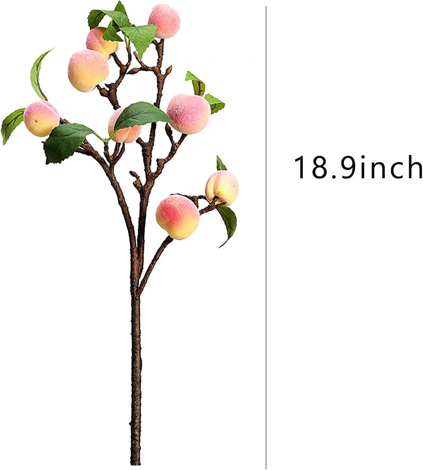3Pcs Artificial Peach Branches Decor for Home Kitchen Party