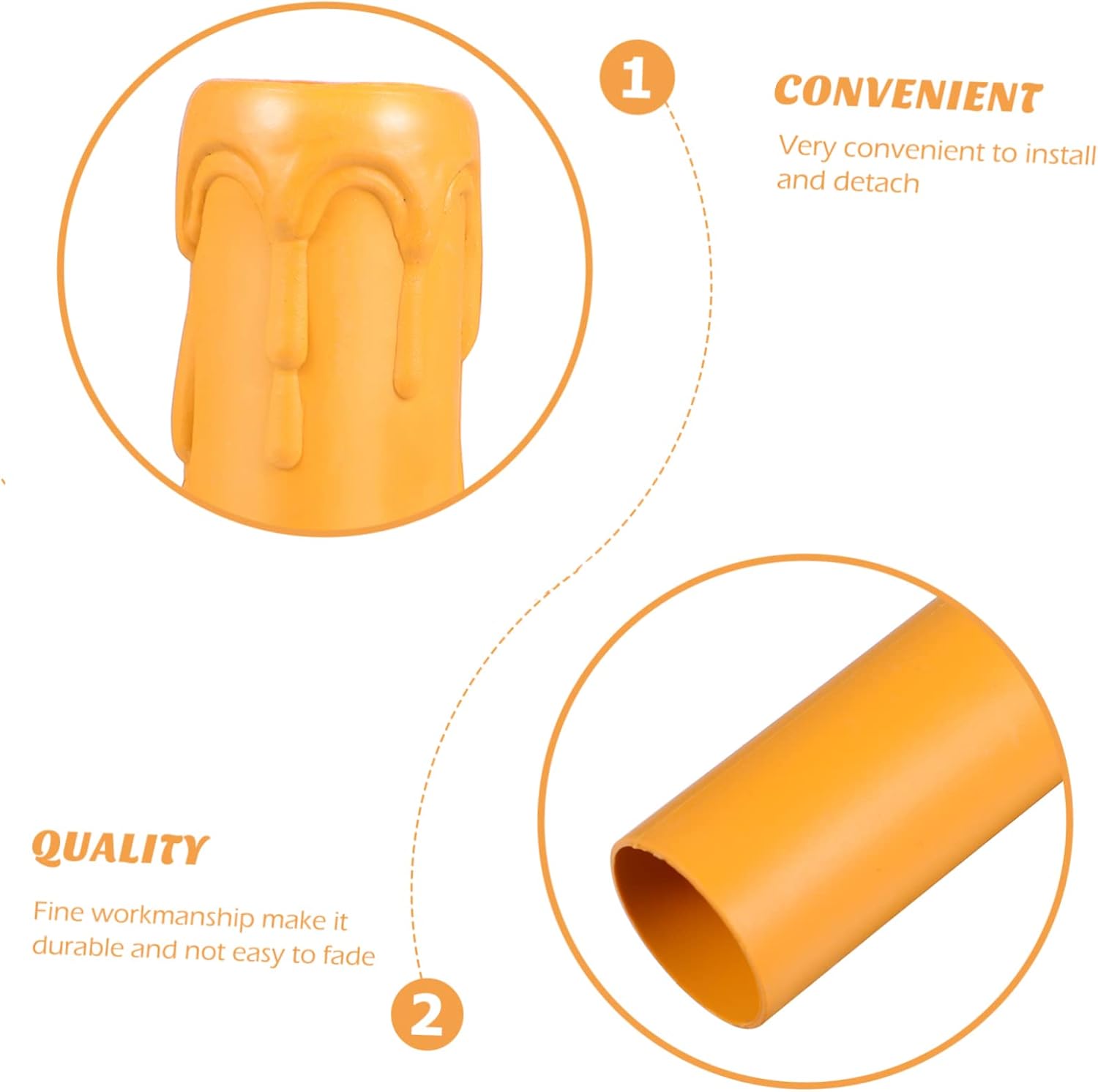 20 Pcs Lightweight Plastic Candle Sleeves with Tear Pattern Chandelier Socket Covers