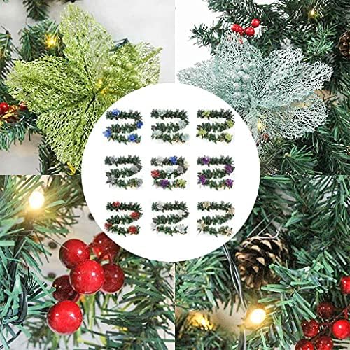 27m 9ft Christmas LED Rattan Red Flower Decorative Wreath