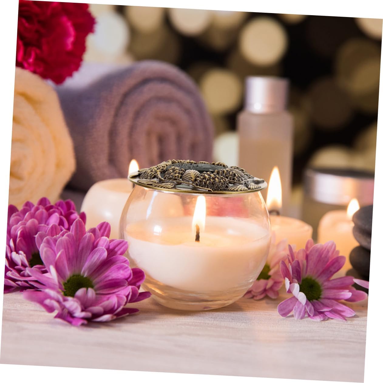 KONTONTY 2pcs Metal Candle Covers for Jar Candles