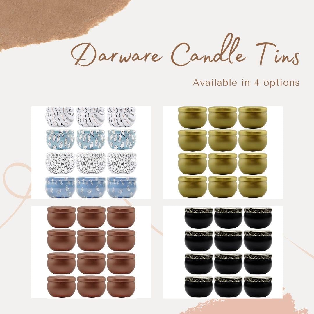 Darware Boho Metal Candle Tins 12 Pack 4 Designs