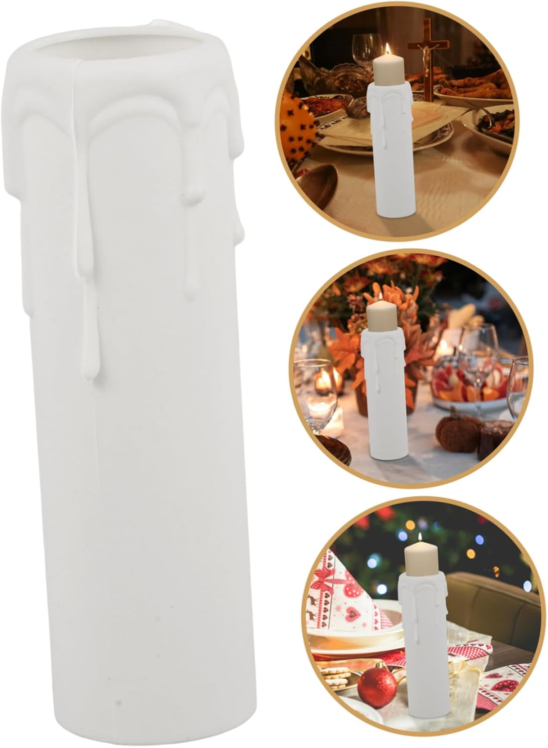 12pcs White Drip Candle Covers for Chandeliers