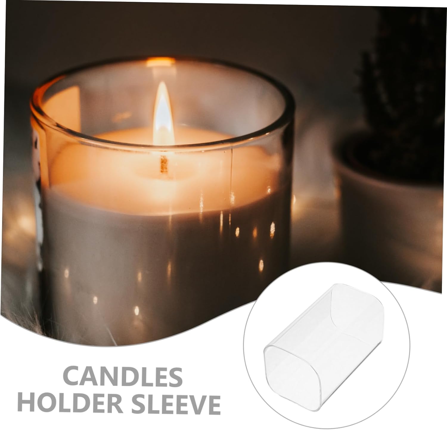 Cylindrical Glass Candle Shade Windproof Cover for Home Decor
