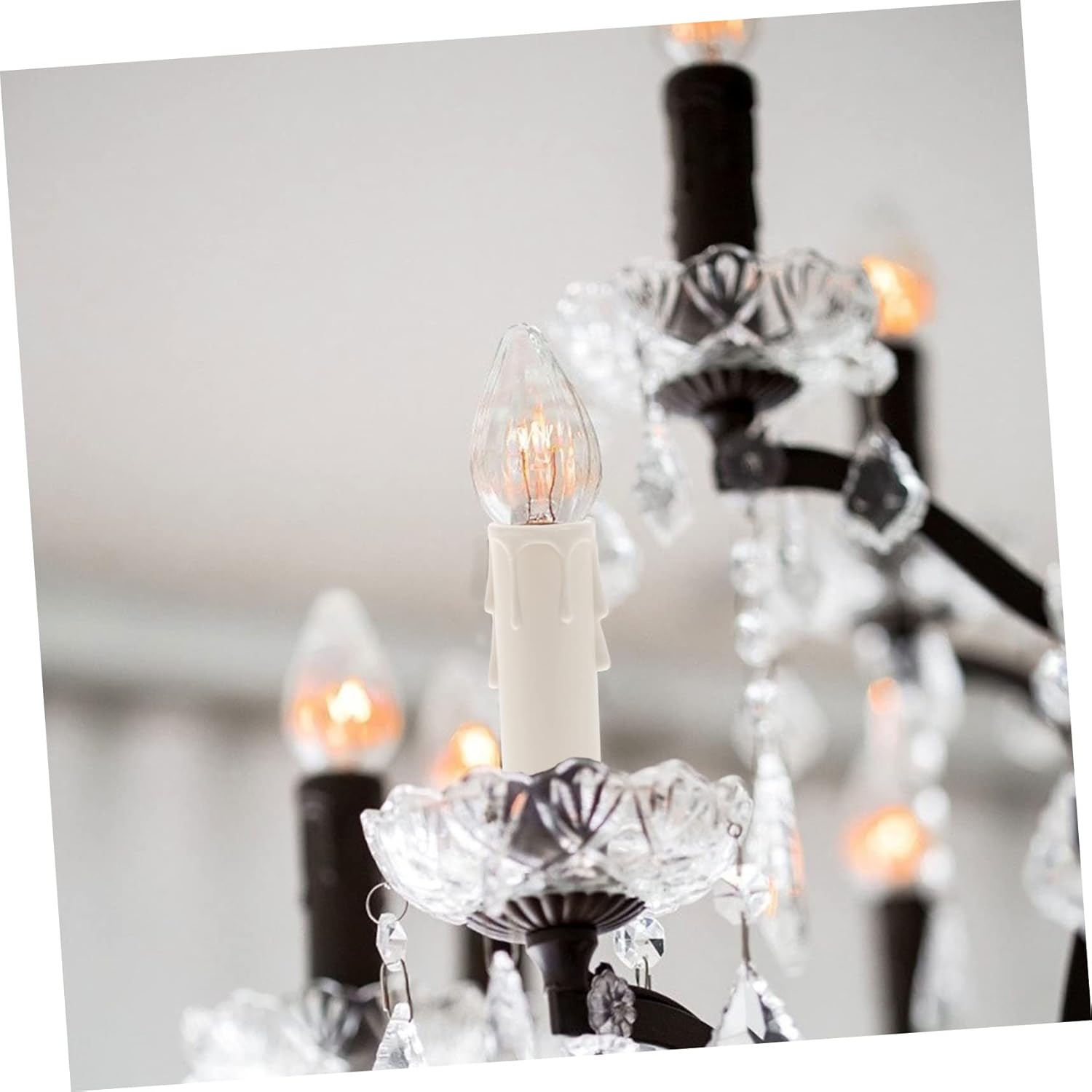 HOMSFOU 20pcs Adjustable Chandelier Candle Covers