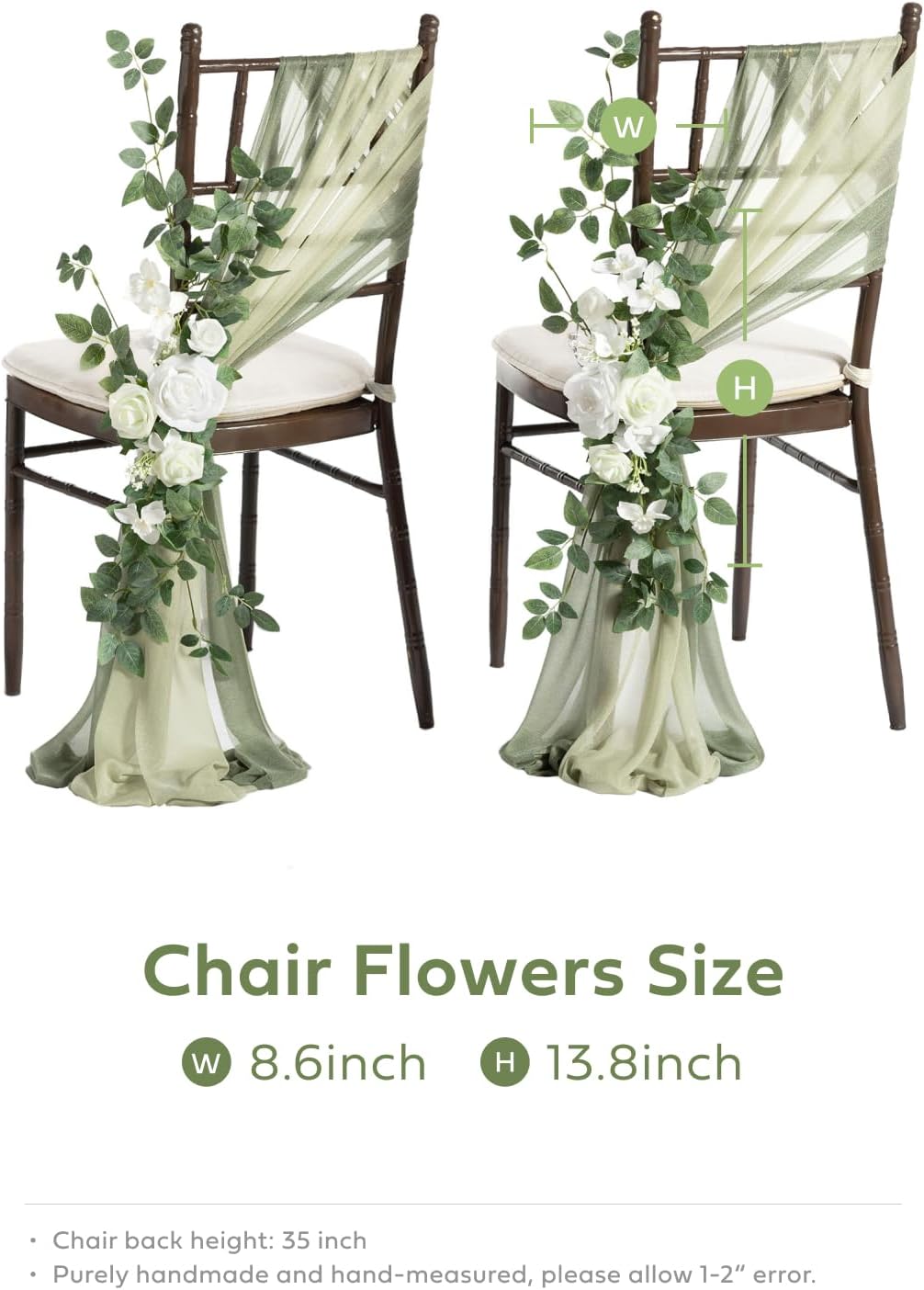 Lings Moment 8 Wedding Chair Flower Decorations