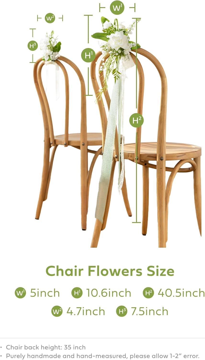 Lings Moment 8pcs Artificial Wedding Chair Decorations