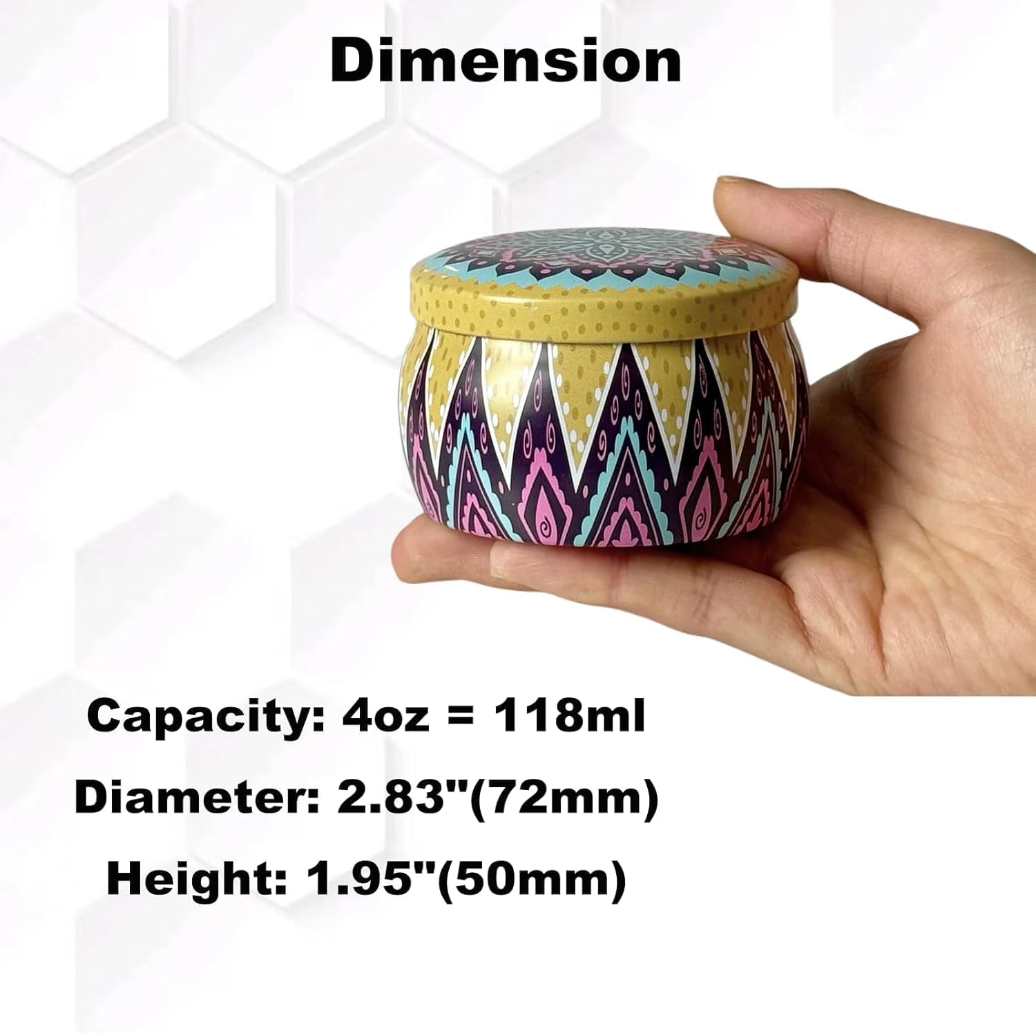 Phinicco 10-Pack 4 Oz Candle Tins with Lids