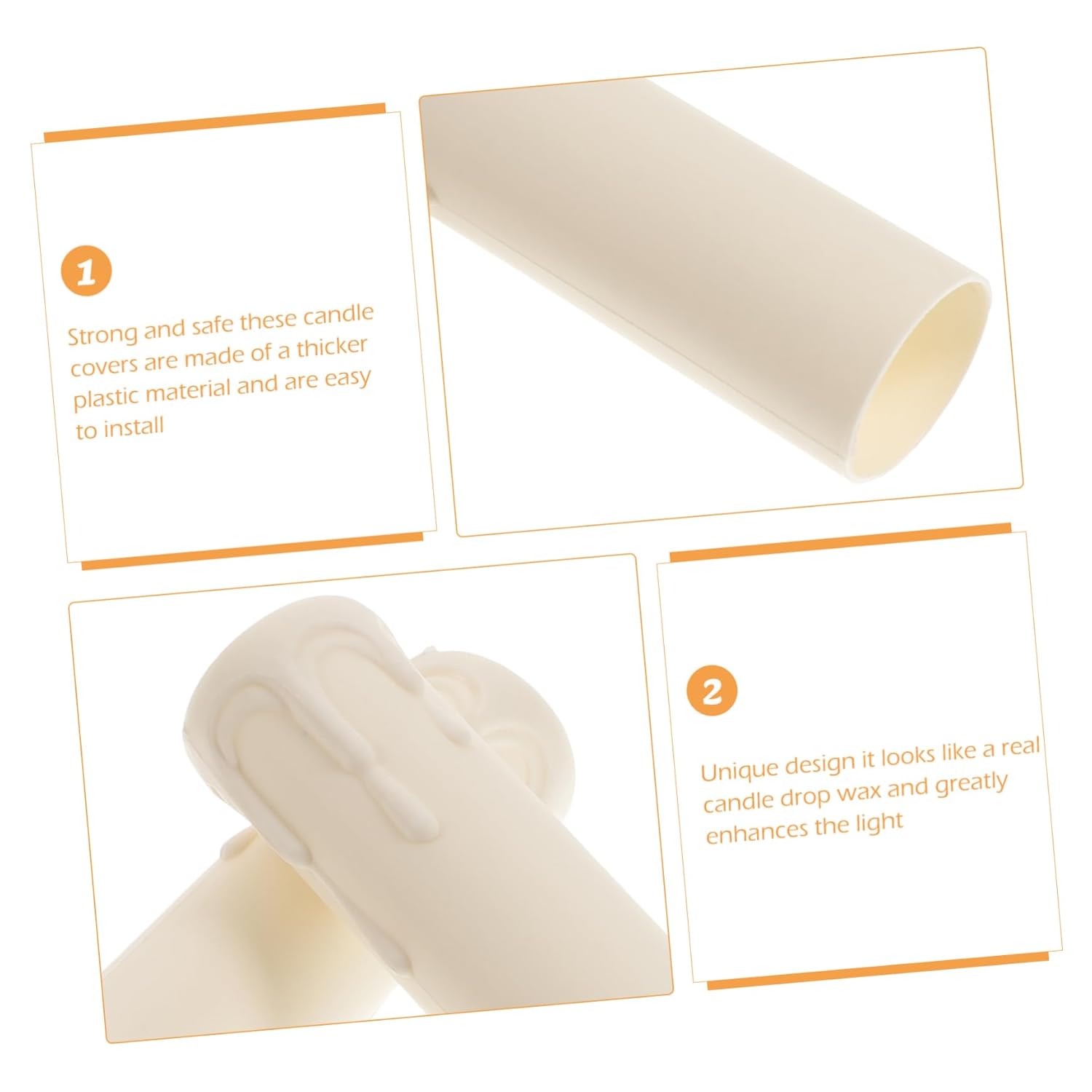 20pcs Lightweight Candle Sleeves with Tear Pattern for Chandeliers