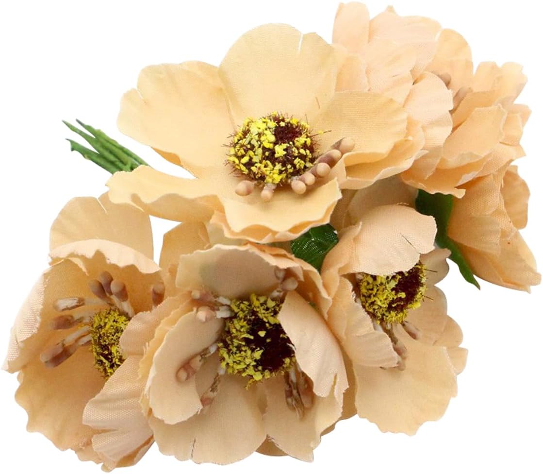 QueenBox 6pcs Artificial Gold Holly Berries DIY Craft Decor