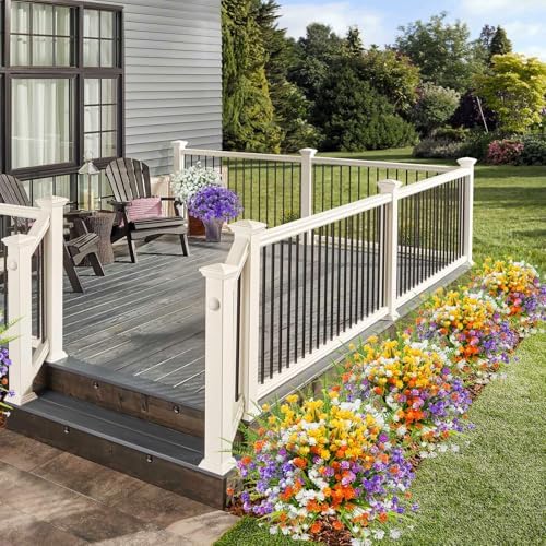 Uieke 24PCS Artificial Flowers for Outdoor Garden Decor