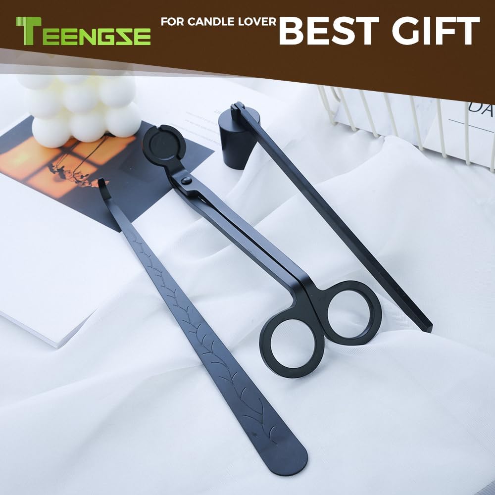 3 in 1 Candle Accessory Set Black