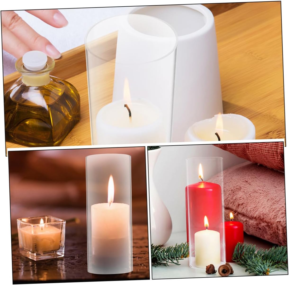 Zerodeko Glass Candle Lampshade Votive Holder Windproof Cover