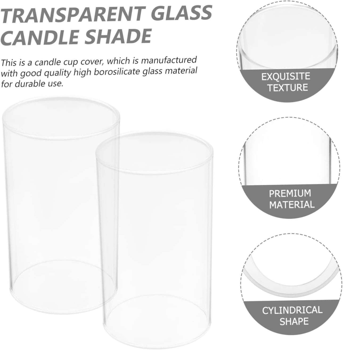 VALICLUD 4pcs Glass Jar Candle Covers for Votive Holders