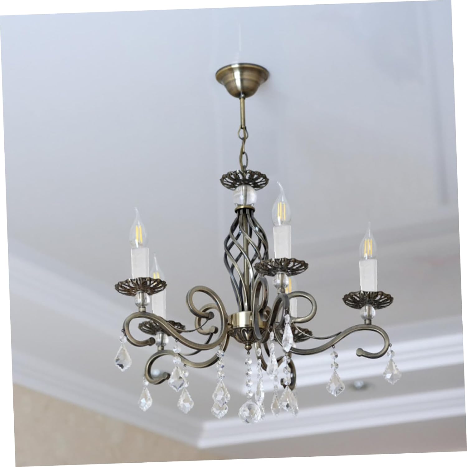 Wakauto 6Pcs Teardrop Candle Socket Covers for Chandeliers