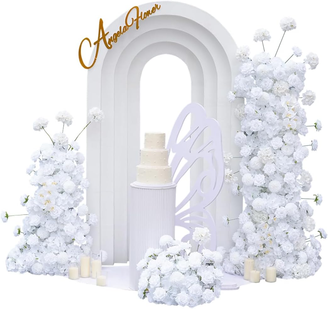 19 Inch White Artificial Flowers Ball for Wedding Aisle Floor Centerpieces