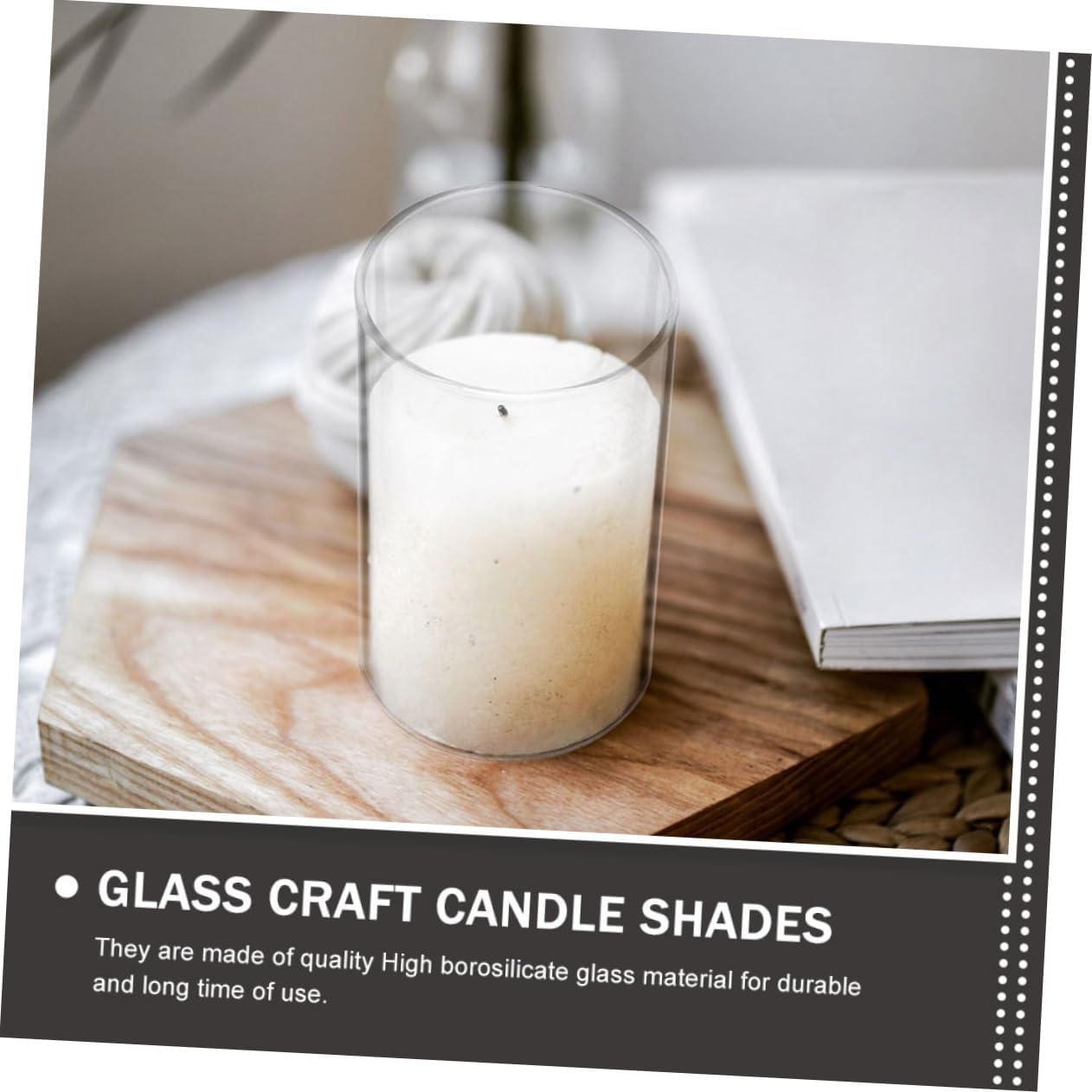 VINTORKY Glass Chimney Tube Windproof Candle Cover for Votive Candles