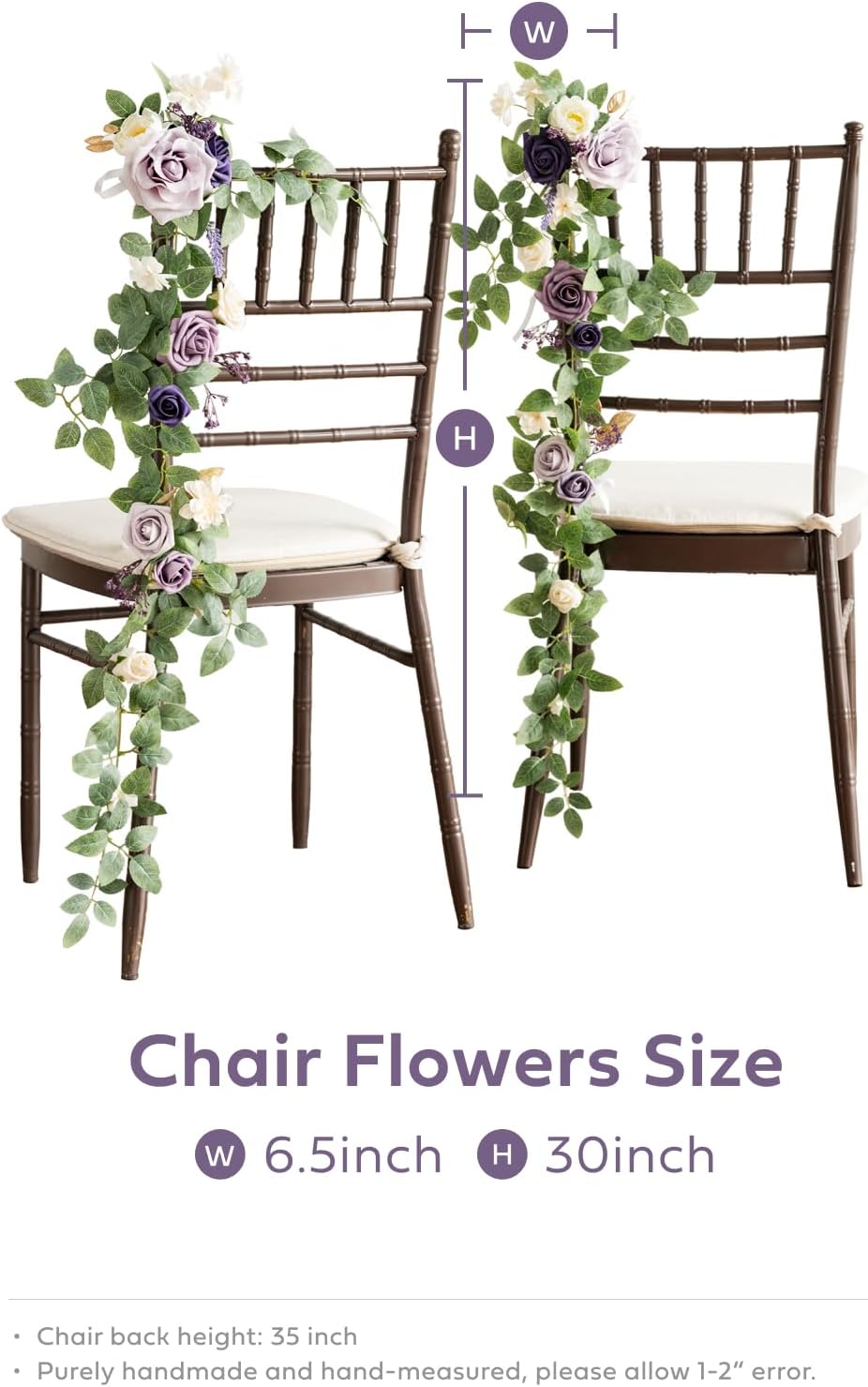 Lings Moment 10pcs Artificial Wedding Chair Flowers
