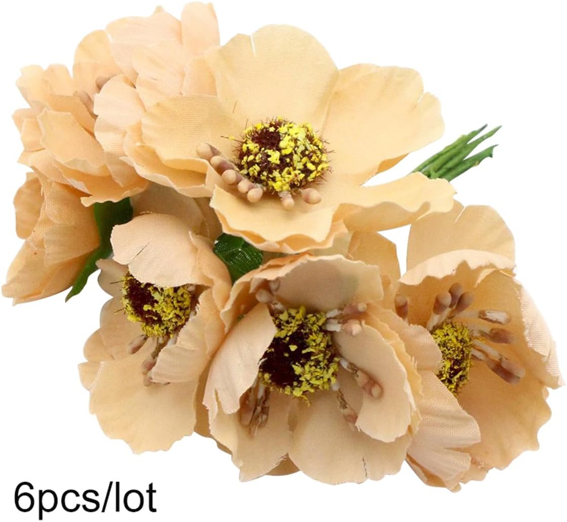 QueenBox 6pcs Artificial Gold Holly Berries DIY Craft Decor