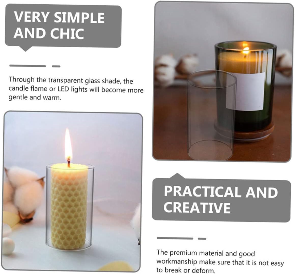 3pcs Glass Candle Covers for Romantic Decor and Centerpieces