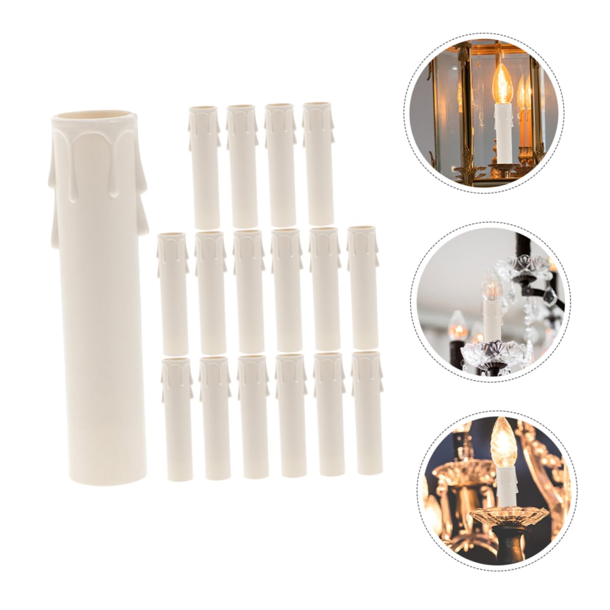 Alipis 20pcs Chandelier Socket Wax Drop Effect Plastic Tubes for Candelabras
