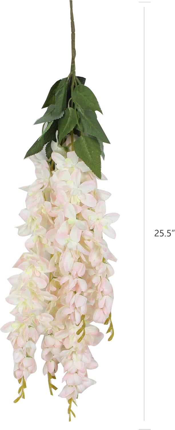 Duovlo Silk Wisteria Flower Artificial Hanging Vine Decor Set