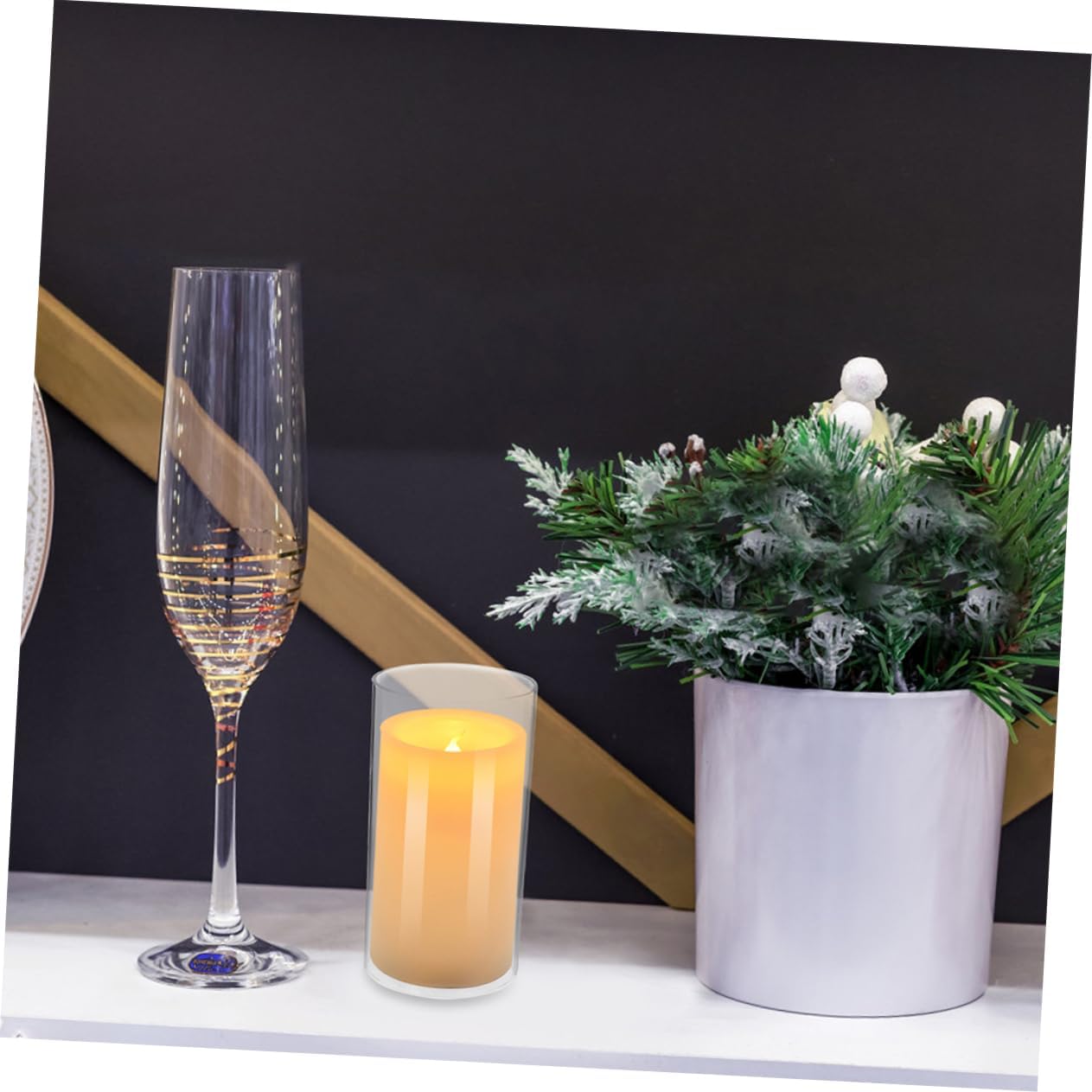 4pcs Glass Candle Holder Sleeves Windproof Covers for Home Dining Cafe