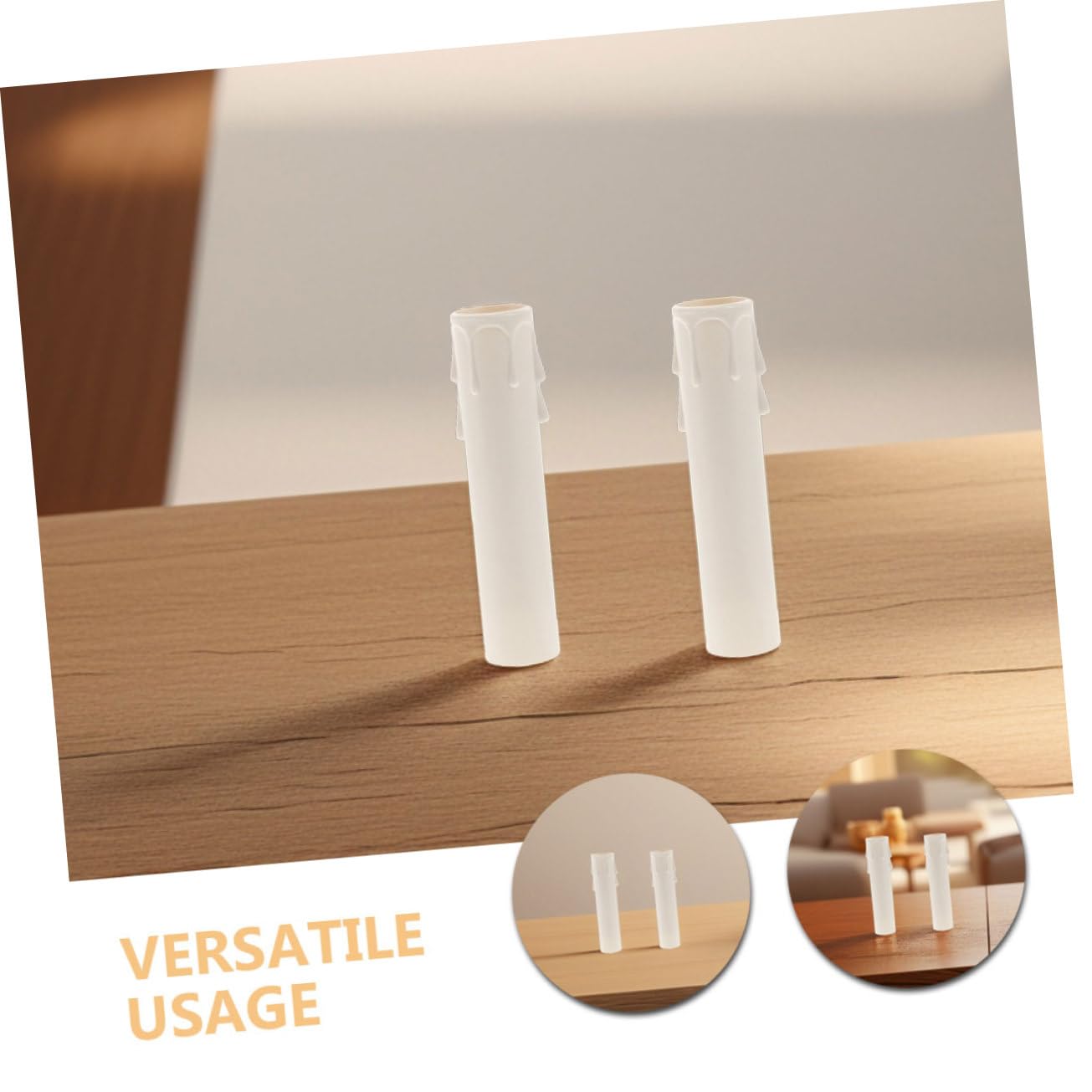 Ciieeo 30pcs White Plastic Candle Sleeve Covers for Candelabra Drip Protection