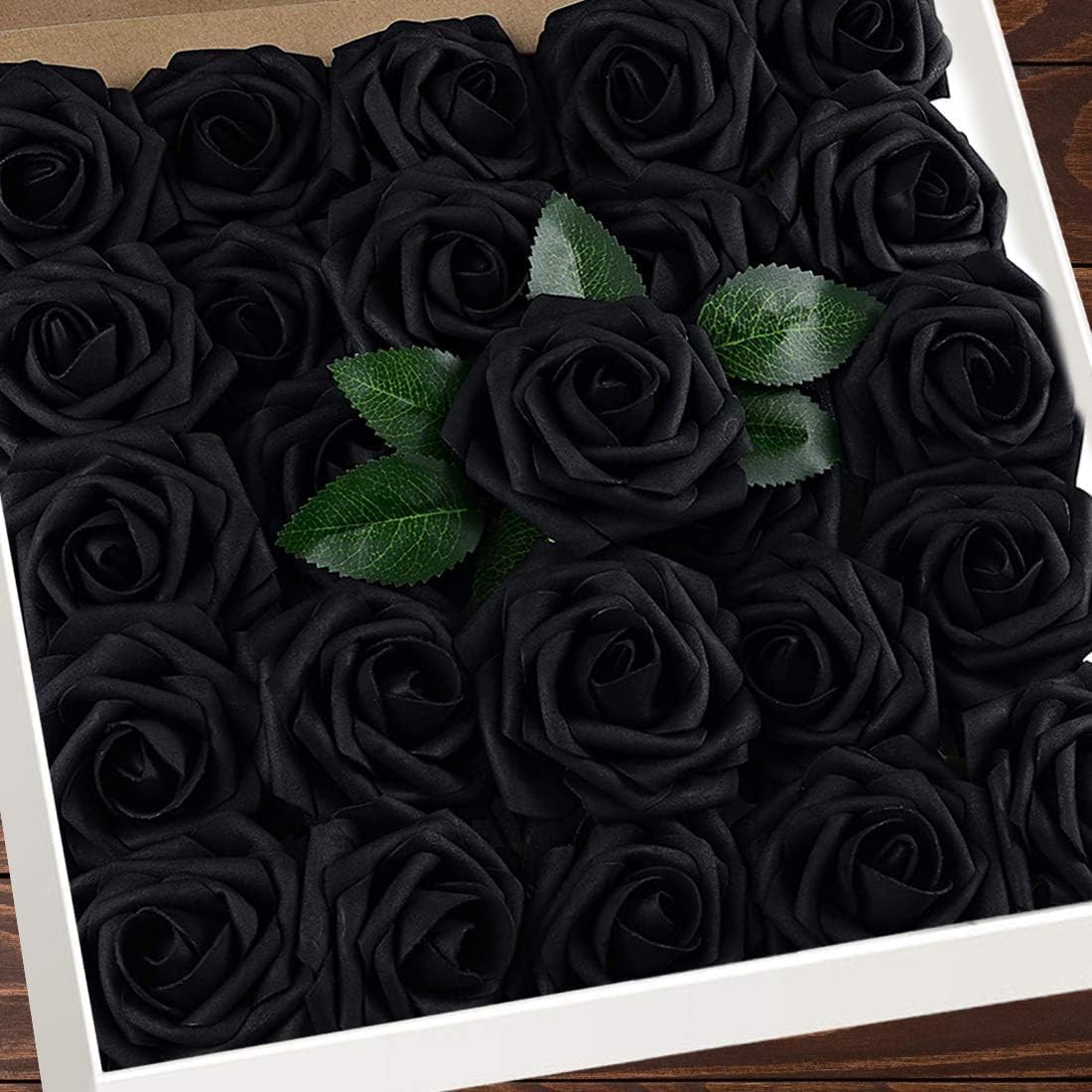 Higfra Artificial Flowers 50 Stems Realistic Roses