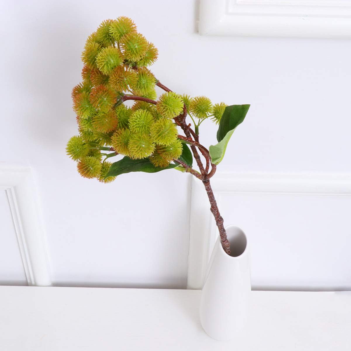 Cabilock Artificial Chestnut Fruit Decoration 1pc Dark Green