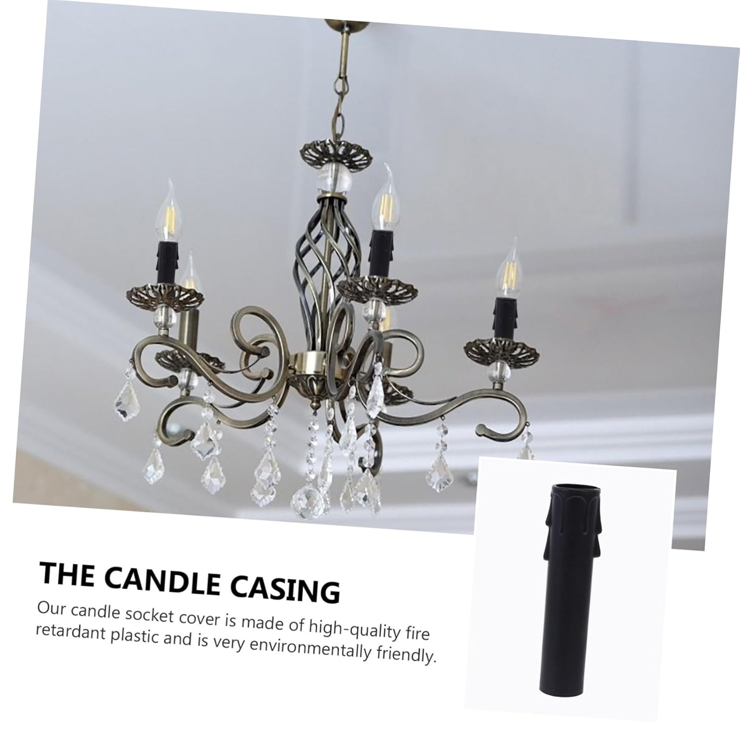 20pcs Teardrop Candle Sleeves for E12 Chandelier Base Socket Covers