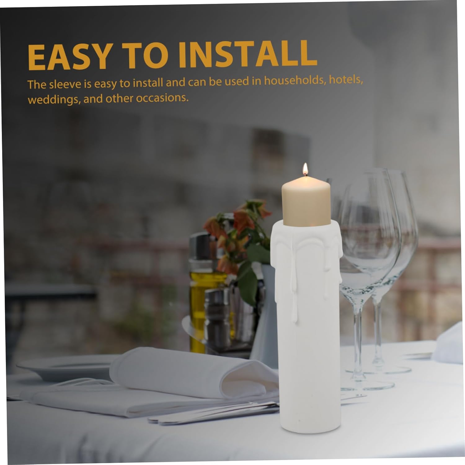 12pcs White Drip Candle Covers for Chandeliers