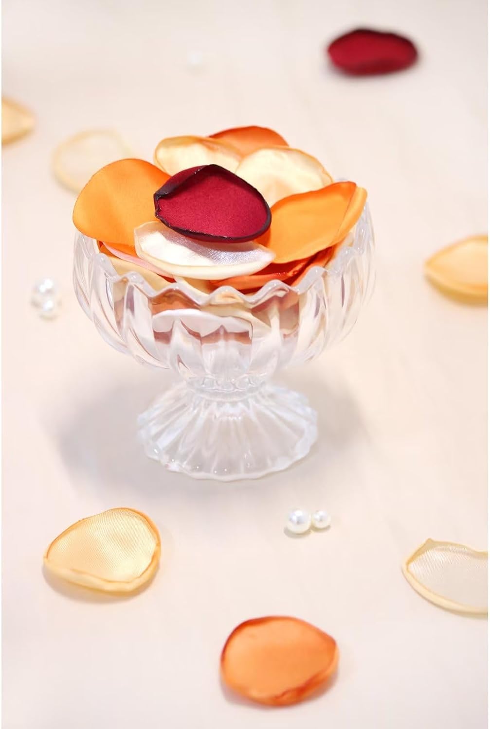 300pcs Orange Rose Petals Artificial Wedding Decor
