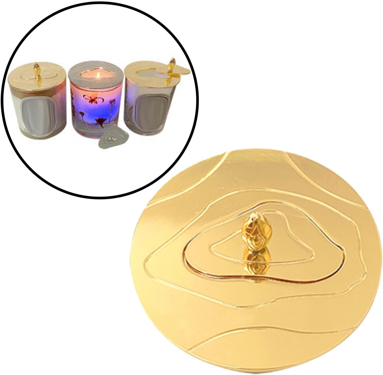 63mm Gold Candle Jar Sleeve with Windproof Lid