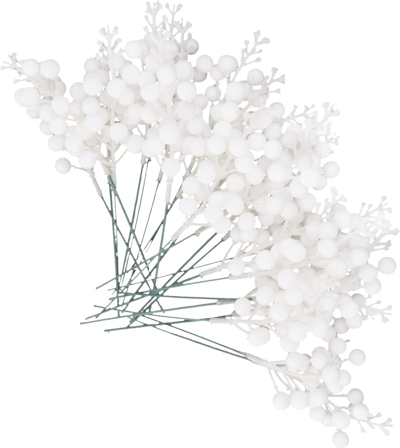 Artificial White Berry Stems 24 Pack for Christmas Decor