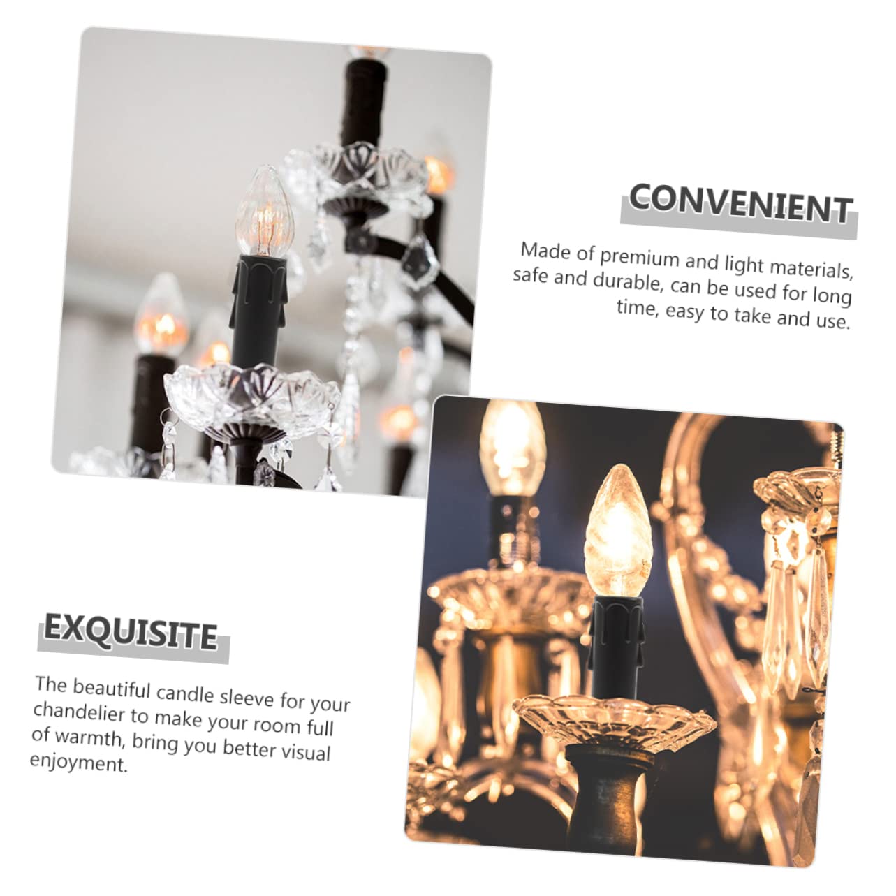 24pcs Teardrop Candle Sleeves for Chandeliers and Lamp Parts