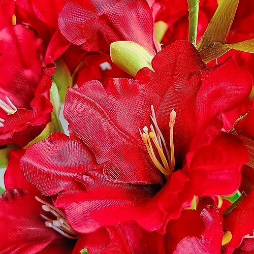 Pack of 6 Artificial Gladiolus Flowers Red