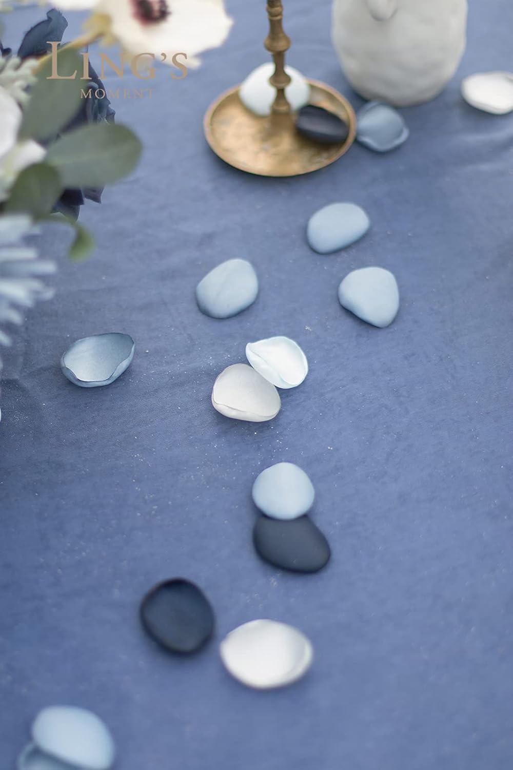 Lings Moment Dusty Blue Navy Rose Petals 400pcs