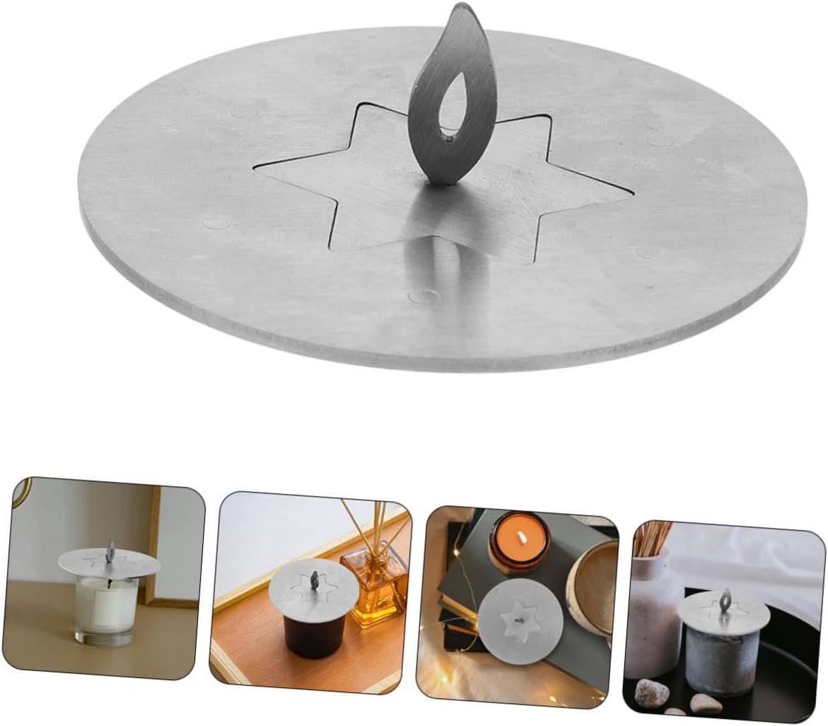 Stainless Steel Candle Jar Lid Shade Sleeves with Star Design