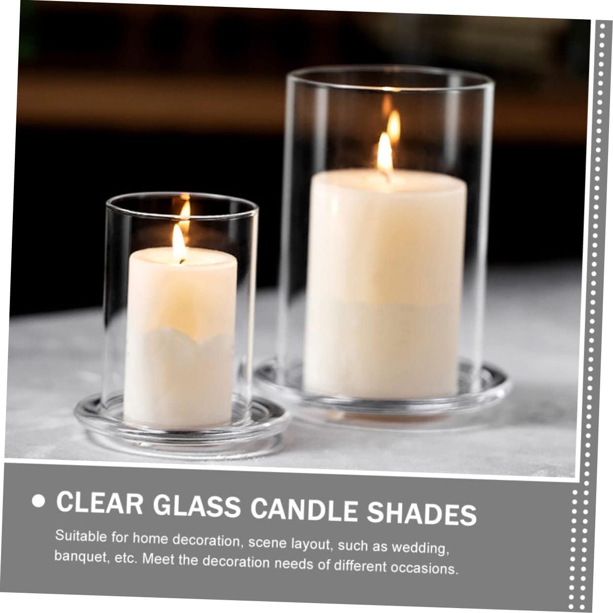 3pcs Glass Candle Covers for Romantic Decor and Centerpieces