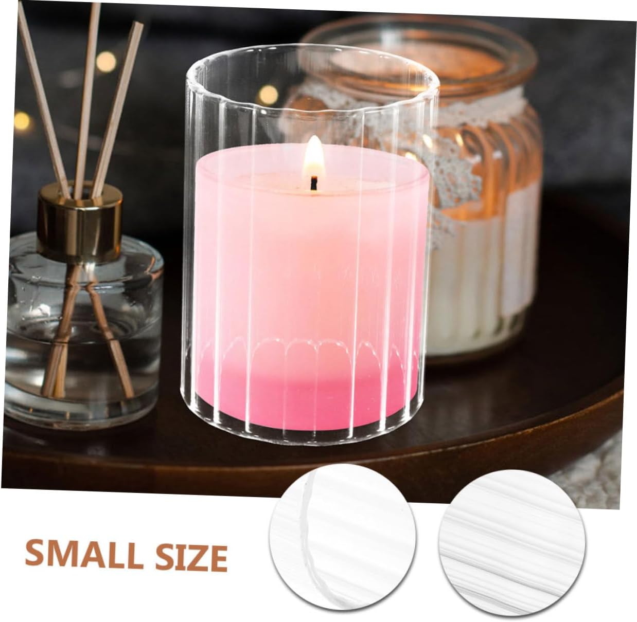 MAGICLULU Clear Glass Candle Holder Sleeve for Pillar and Taper Candles