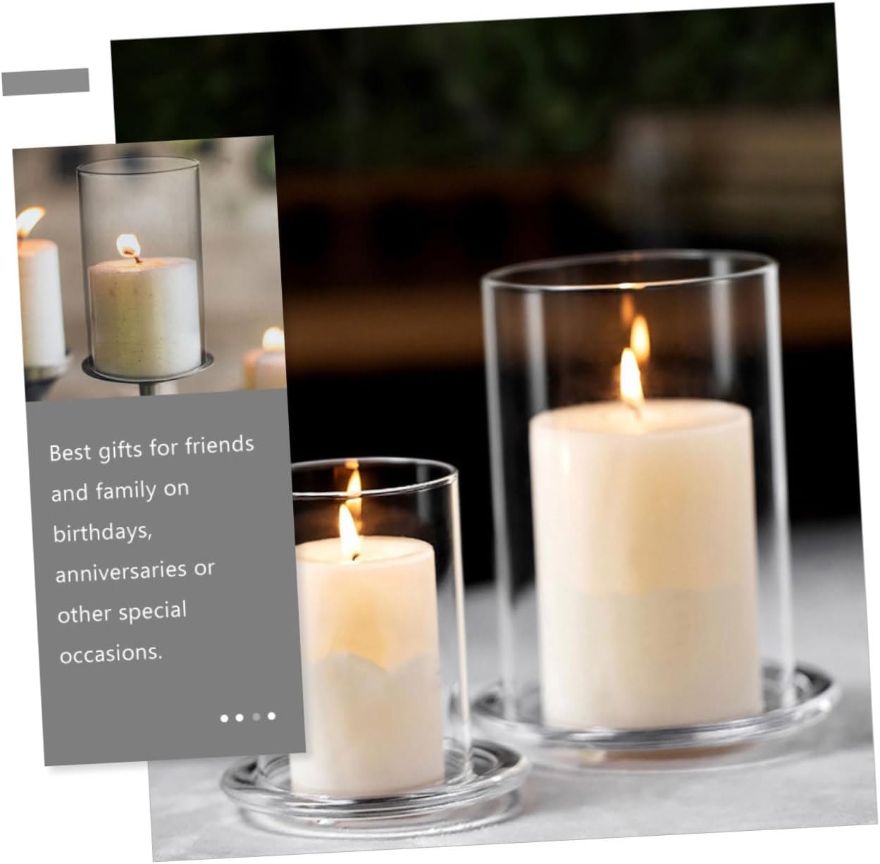 Glass Candle Holder Sleeve Open Ended Chimney Shade for Pillar Candles