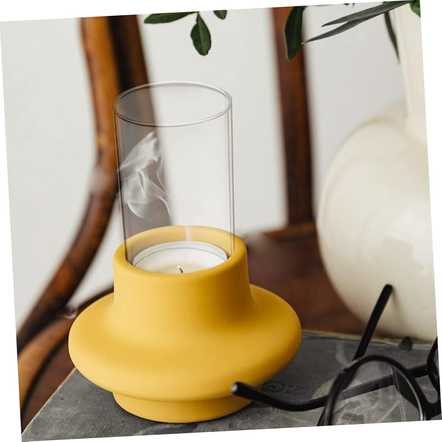 VINTORKY 4pcs Glass Candle Cups Cover Decorative Tube Shades