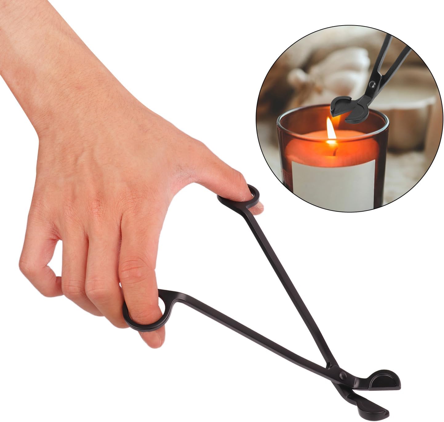 7 Piece Black Candle Wick Trimmer Set Premium Stainless Steel Cutter