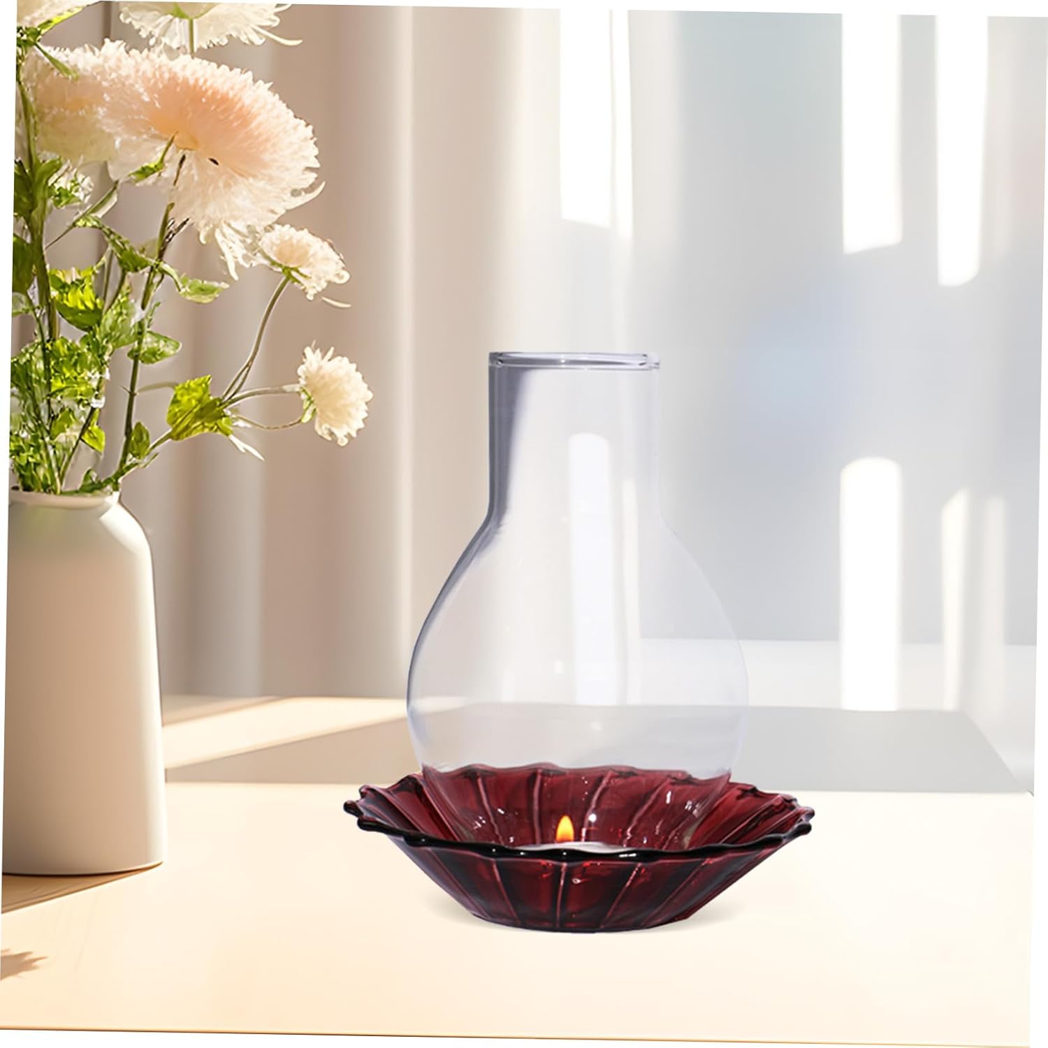4pcs Clear Glass Candle Covers for Pillar Candles